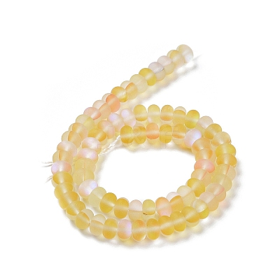Frosted Transparent Glass Beads Strands FGLA-M002-01G-1