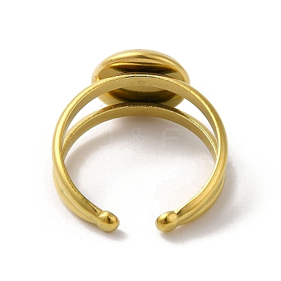 Ion Plating(IP) 304 Stainless Steel Cuff Ring Settings STAS-E202-02B-G-1