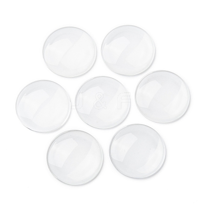 Transparent Glass Cabochons GGLA-R026-35mm-1