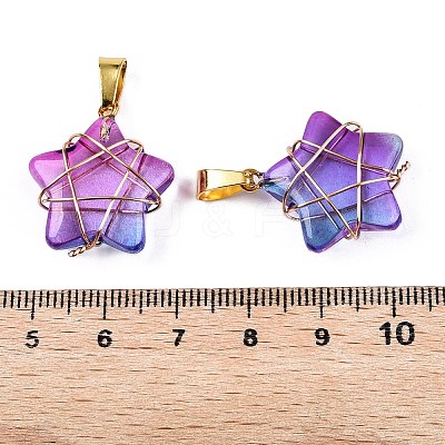 Lampwork Pendants GLAA-T023-06J-1