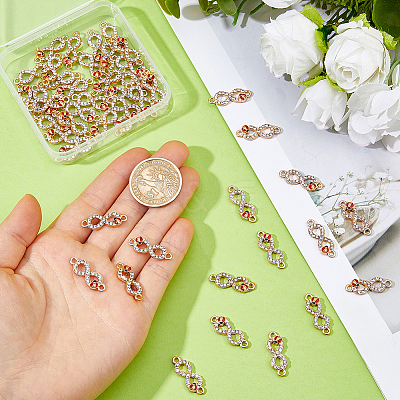 50Pcs Alloy Crystal Rhinestone Links/Connectors ALRI-FH0001-24-1
