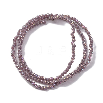 Transparent Electroplate Glass Beads Strands EGLA-H107-01A-B05-1