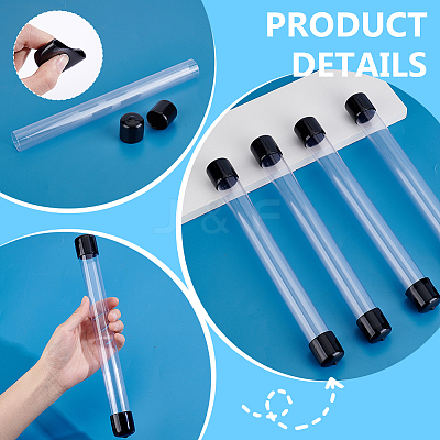 5Pcs PVC Plastic Transparent Storage Tube FIND-GA0008-68A-1