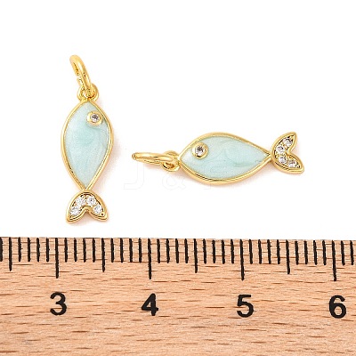 Rack Plating Brass Micro Pave Cubic Zirconia Pendants KK-H486-14G-1