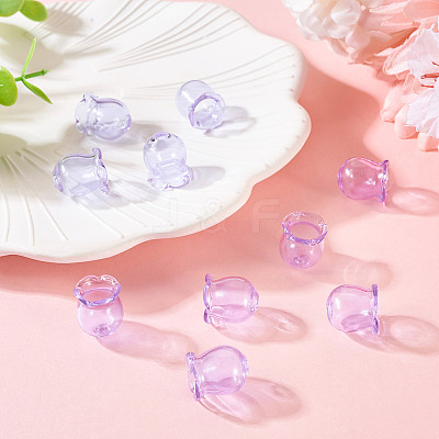 10Pcs Glass Bead Caps for Wind Chimes Making GLAA-BY0001-05G-1