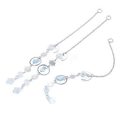 3Pcs Glass Hanging Suncatchers HJEW-TADJ0017-1