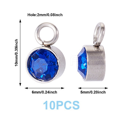 10Pcs Glass Rhinestone Charms STAS-TA0003-26G-1