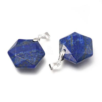 Faceted Natural Lapis Lazuli Pendants G-F340-03B-1