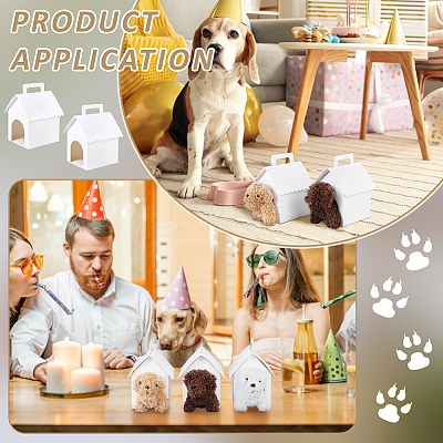 Cardboard Paper Pet Gift Packing Boxes with Window and Handles CON-WH0095-210-1