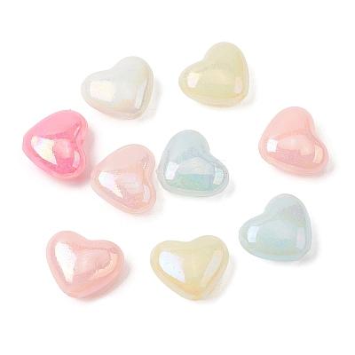 UV Plating Opaque Acrylic Beads X-OACR-G058-16A-1