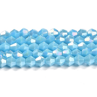 Opaque Solid Color Electroplate Glass Beads Strands GLAA-F029-P4mm-A12-1