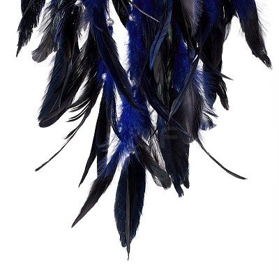 Iron Woven Web/Net with Feather Pendant Decorations AJEW-B017-15-1