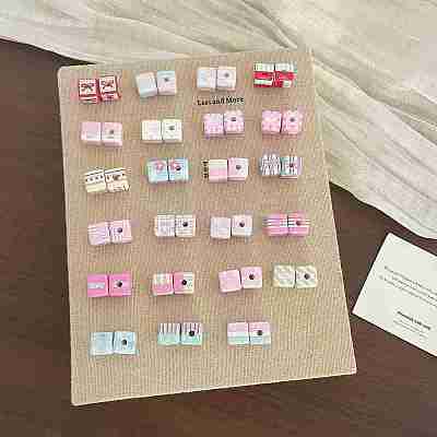 Printed Opaque Acrylic Beads OACR-N163-37-1