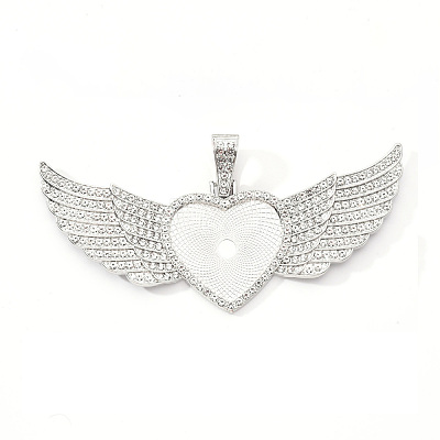 Alloy Pendant Cabochon Settings X-PALLOY-S107-001P-RS-1