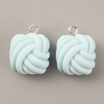 Opaque Resin Pendants LS-RESI-WH0029-24P-02-1