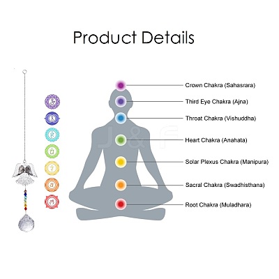 Crystals Chandelier Suncatchers Prisms Chakra Hanging Pendant AJEW-I040-08P-1
