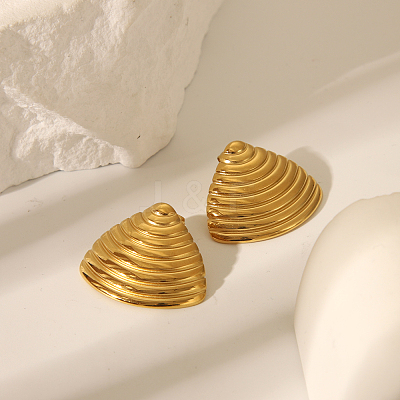 Irregular Texture Geometric 304 Stainless Steel Stud Earrings JR2524-2-1