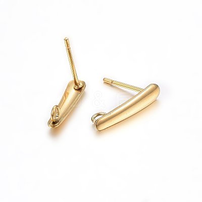 Ion Plating(IP) 304 Stainless Steel Stud Earring Findings STAS-H467-05G-1