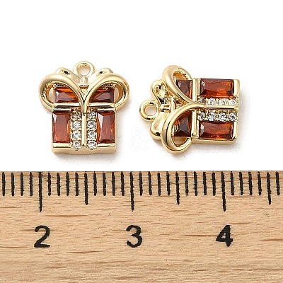 Brass with Glass Rhinestone Charms KK-H455-36G-1
