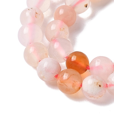 Natural Cherry Blossom Agate Beads Strands G-B130-4mm-02-1