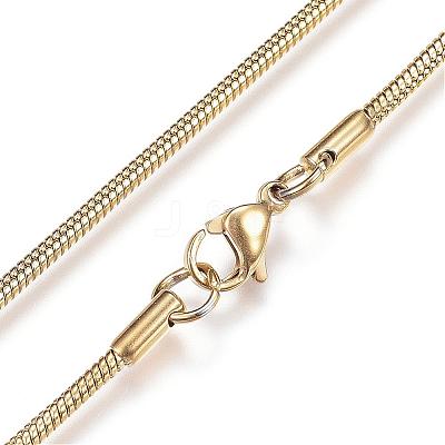 304 Stainless Steel Snake Chain Necklaces NJEW-D285-03G-1