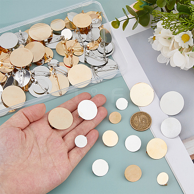 96Pcs 4 Styles Alloy Brooch Base Settings FIND-FH0012-21-1