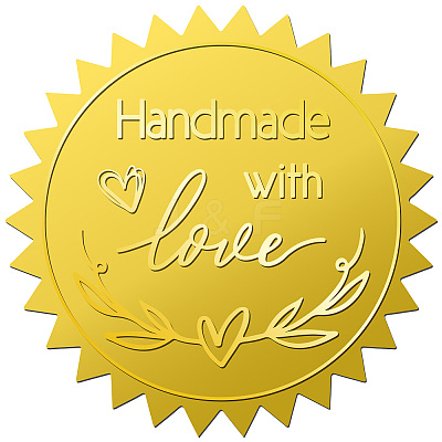 34 Sheets Self Adhesive Gold Foil Embossed Stickers DIY-WH0509-057-1