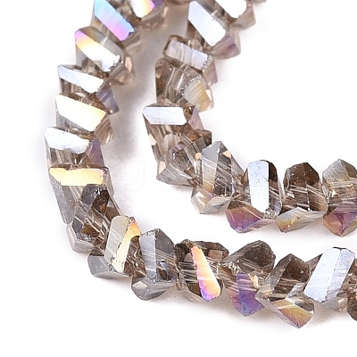 Electroplate Transparent Glass Beads Strands EGLA-Q139-01A-A06-1