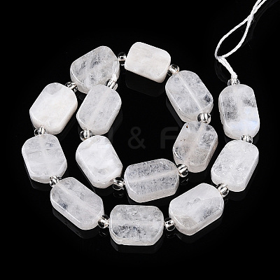 Natural Rainbow Moonstone Beads Strands G-C098-A21-01-1