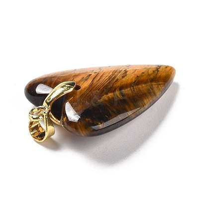Natural Tiger Eye Pendants G-E570-01G-07-1