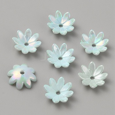 Plating Iridescent Opaque Acrylic Bead Caps SACR-TAC0012-01D-1