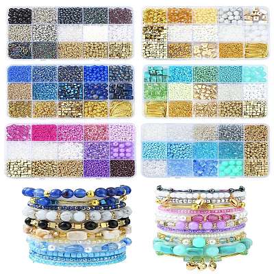 DIY Bohemian Stacked Beads Bracelet Making Findings Kits DIY-YW0011-37-1