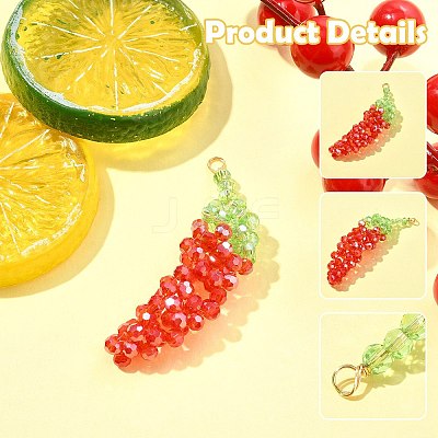 Glass Woven Big Pendants PALLOY-CJ00064-1