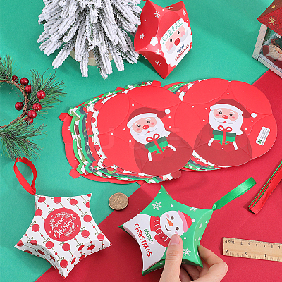 16Pcs 8 Colors Star Shape Christmas Gift Boxes CON-SP0001-01-1