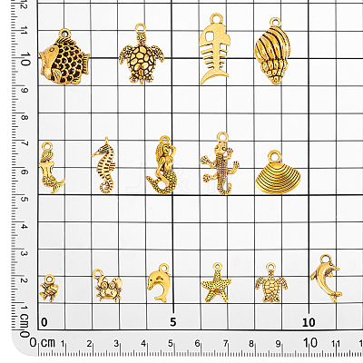 90Pcs 15 Style Tibetan Style Alloy Pendants FIND-PH0017-41-1