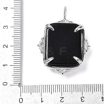 Natural Obsidian Pendants G-I381-01P-06-1