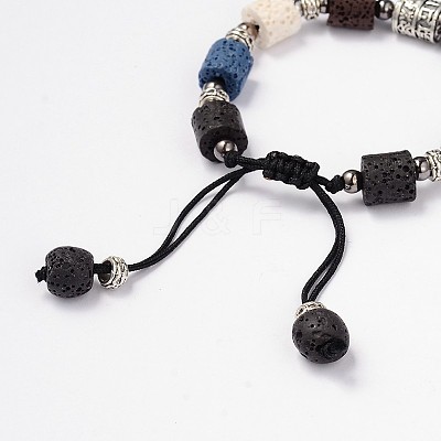 Lava Rock Beaded Bracelets BJEW-D325-10-1