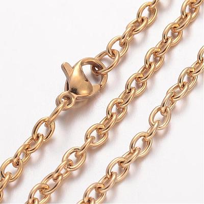 Ion Plating(IP) 304 Stainless Steel Necklace MAK-K004-10G-1