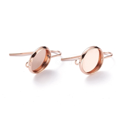 304 Stainless Steel Earring Settings STAS-O141-02RG-1