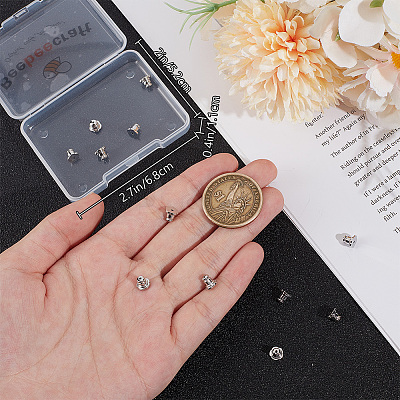 12Pcs Brass Ear Nuts KK-BBC0016-30P-1