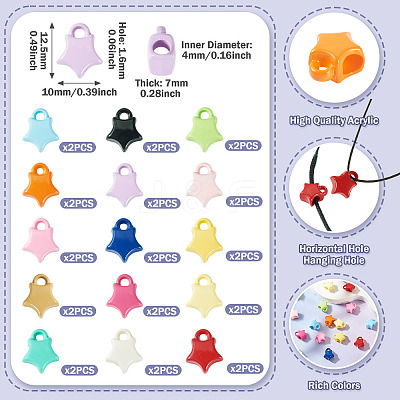 30Pcs 15 Colors Baking Paint Opaque Acrylic Beads ACRP-TA0001-05-1