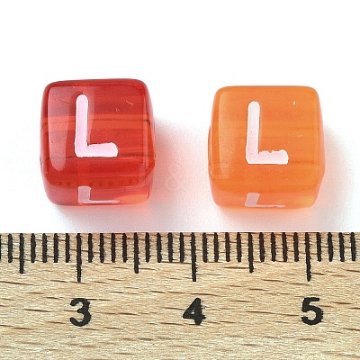 Spray Painted Transparent Acrylic Beads MACR-K365-07L-1