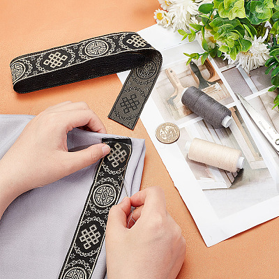 10 Yards Ethnic Style Polyester Ribbon OCOR-WH0082-29A-1