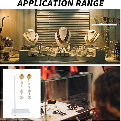 Transparent Acrylic Earring Display Stands EDIS-WH0007-01-1