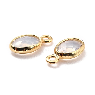 Eco-Friendly Brass with Glass Pendants X-KK-K268-01F-1