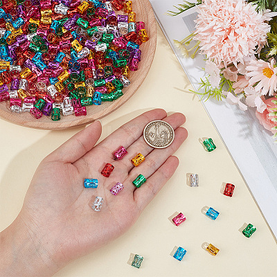 300Pcs Aluminum Dreadlocks Beads Hair Decoration ALUM-PA0001-03-1