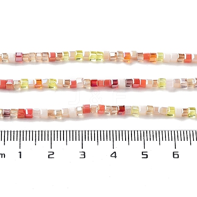 Gradient Color Electroplate Glass Bead Strands X-GLAA-E042-05-B01-1