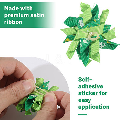 12Pcs 6 Styles Saint Patrick's Day Polyester Ornaments AJEW-BC0010-71-1