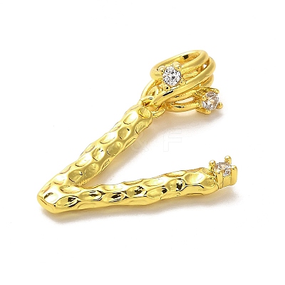 Rack Plating Brass Micro Pave Cubic Zirconia European Dangle Charms KK-L210-015G-V-1