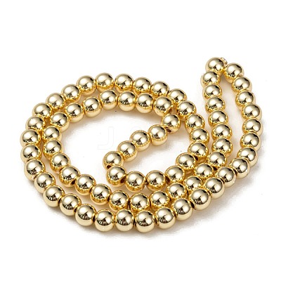 Electroplate Non-magnetic Synthetic Hematite Beads Strands G-Q466-6mm-01-1